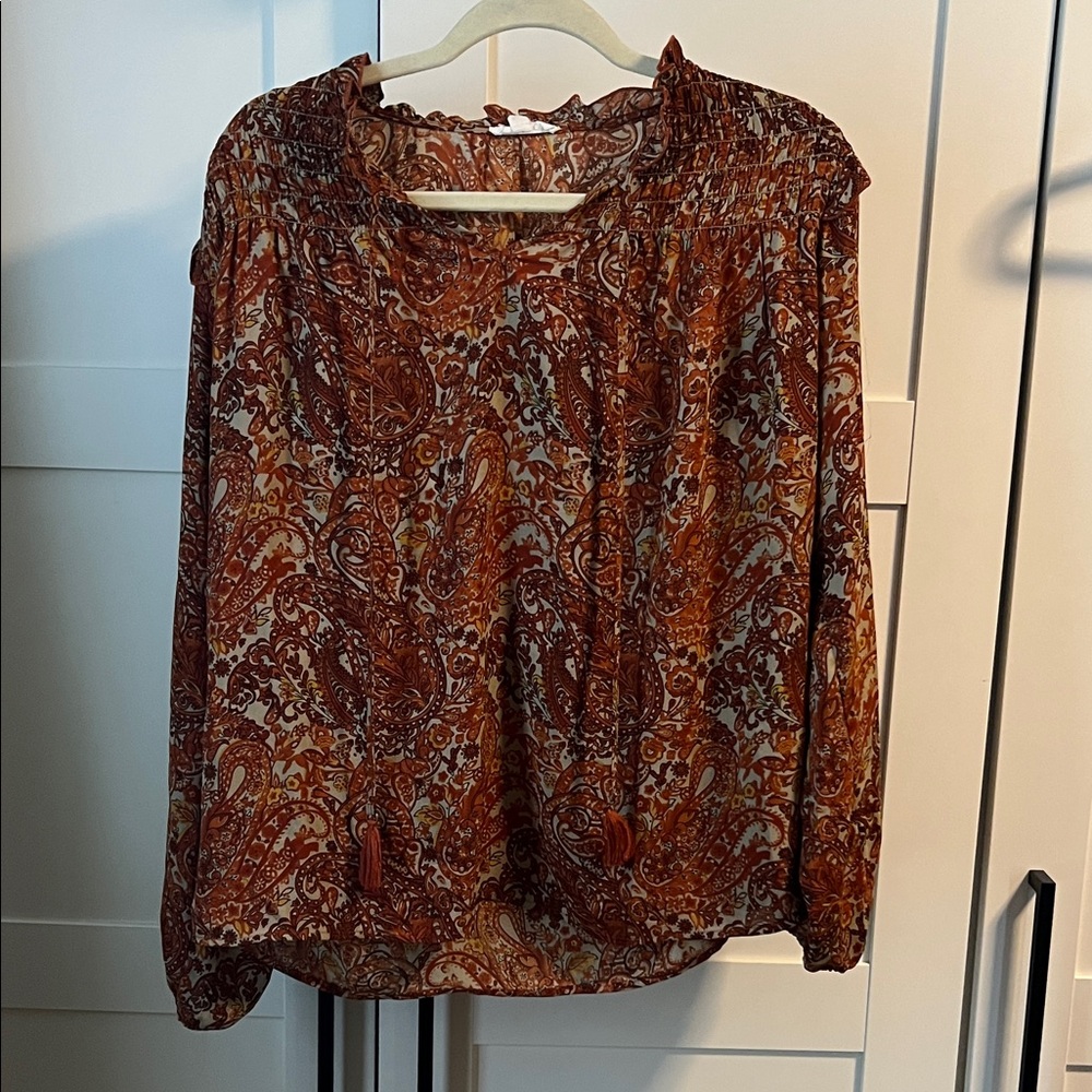 Grand & Greene Burnt Orange Paisley Blouse